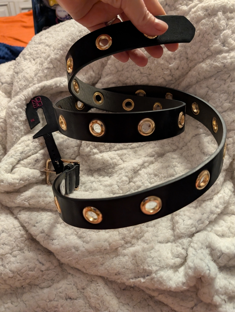 New 3XL Faux Leather Belt with Gold Ring